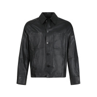阿玛尼 EMPORIO ARMANI 男士羊皮革衬衫式皮衣外套上衣D41R8F D1P90
