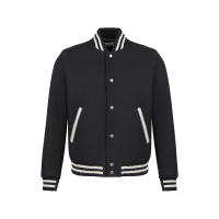 圣罗兰 SAINT LAURENT 春秋款 男士羊毛TEDDY夹克上衣外套棒球服625918 Y180W