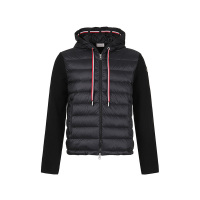 盟可睐/蒙口 MONCLER 男士连帽轻薄加衬半羽绒开衫鹅绒拉链针织外套上衣 I1 091 9B00005 M1367
