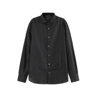 阿玛尼 男士棉质通体徽标提花长袖衬衫 3R1C86 1K0DZ