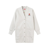 高田贤三 女士棉质海棠花印花V领薄绒BOKE中长款开襟外套连衣裙 FD6 2RO716 4ME