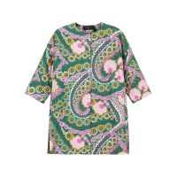 麦丝玛拉 女士棉质植物印花中长款宽松版圆领T恤 CALMI