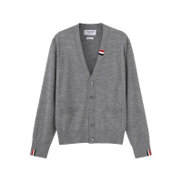 汤姆·布朗 THOM BROWNE 男士薄款V领长袖羊毛针织衫开衫 MKC489A Y1014