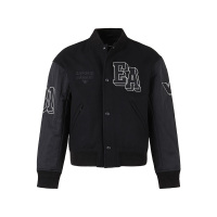 阿玛尼 男士徽标刺绣宽松版薄款立领夹棉夹克外套 6R1B89 1NHNZ