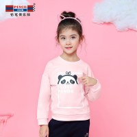 铅笔俱乐部童装2019春秋季女童长袖T恤儿童休闲上衣中大童圆领T恤