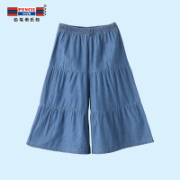 铅笔俱乐部童装2019夏季新款女童牛仔裤中大童喇叭牛仔裤儿童长裤