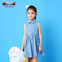铅笔俱乐部童装2019夏季女童连衣裙中大童连衣裙儿童裙子无袖裙子