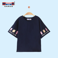 铅笔俱乐部童装2019夏装新款女童短袖T恤中大童圆领上衣儿童半袖T