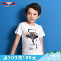 铅笔俱乐部2019夏季新款男童T恤短袖卡通休闲中大童儿童上衣T恤