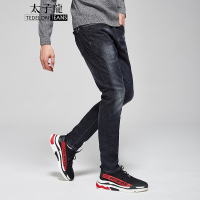 太子龙(TEDELONJEANS) 牛仔裤男 2018秋冬新款 个性百搭潮流型酷弹力小脚修身牛仔长裤