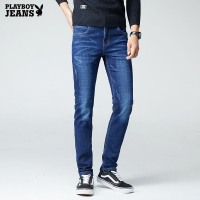 花花公子PLAYBOYJEANS牛仔裤 男秋季新款弹力修身韩版男士直筒休闲裤子
