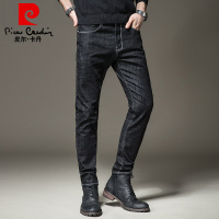 皮尔卡丹pierre cardin牛仔裤男装 时尚休闲弹力刮烂舒适中腰小直筒长裤