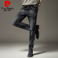 皮尔卡丹Pierre Cardin牛仔裤男2018秋冬新款修身舒适弹力时尚休闲保暖直筒长裤子