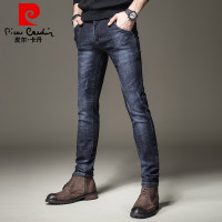 皮尔卡丹Pierre Cardin牛仔裤男直筒弹力中腰青春时尚商务休闲男装秋冬季款加厚男装长裤子