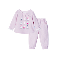 贝贝怡宝宝套装洋气女童防风休闲卫衣裤子两件套191T306