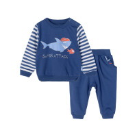 贝贝怡男童卫衣套装休闲T恤上衣哈伦裤2件套191T323