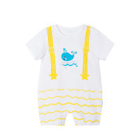贝贝怡婴儿衣服短袖连体衣夏装男宝宝纯棉可爱透气短哈衣182L136