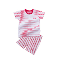 贝贝怡宝宝夏装短袖纯棉婴儿衣服家居服条纹儿童套装0-3岁BB8046