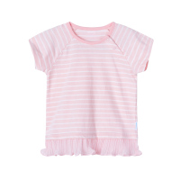 贝贝怡女童短袖T恤2夏季甜美裙摆纯棉透气上衣192S2039