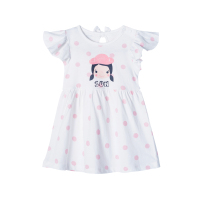 贝贝怡宝宝短袖连衣裙夏季纯棉小飞袖甜美长裙192Q145