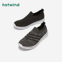 热风hotwind2019年春季新款潮流时尚一脚套男士休闲鞋圆头布鞋H23M9104