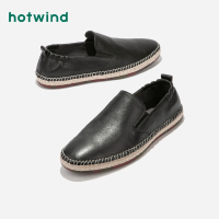 热风hotwind2019年春新款潮流时尚一脚套男士休闲皮鞋平底驾车鞋H41M9116