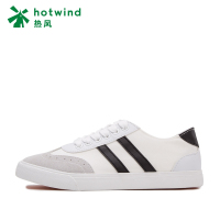 热风运动白色板鞋女鞋系带低帮英伦百搭学生休闲鞋百搭H14W7504