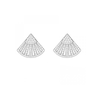 apm MONACO扇形耳钉925银耳饰气质时尚镶晶钻穿孔耳坠女士百搭首饰AE9848OX