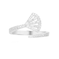 apm MONACO法式镶晶钻扇形指环开口925银戒指女士时尚宴会首饰食指尾戒欧美风格A19350OX