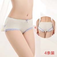 时尚中腰蕾丝花边舒适透气莫代尔女士三角内裤