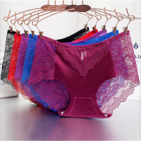 【4条装】老頭夫皇 拉丝性感蕾丝花边女士三角内裤 FH8198