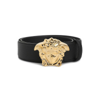 19ss新品 范思哲/VERSACE 男士皮带 牛皮革 黑银&黑 意大利进口