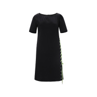 19ss新品 VERSUS VERSACE范思哲 女士交叉抽绳装饰短袖圆领连衣裙