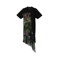 19ss新品 VERSUS VERSACE范思哲 女士不规则裙摆花式短袖圆领连衣裙