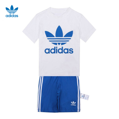 阿迪达斯三叶草儿童（ADIDAS）运动男女婴幼童短袖短裤运动套装FI8319/DV2815