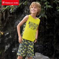 探路者（TOREAD）童装户外男童短袖套装速干弹力短袖T恤短裤QAXG83028