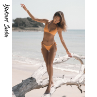 YukariSwim（日本原创品牌）欧美ins风时尚性感绑带小胸聚拢美背三点式比基尼分体泳衣泳装女