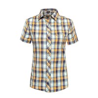 诺诗兰（NORTHLAND）户外女士短袖衬衫快干格纹衬衫GQ042114