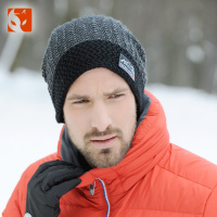 快乐狐狸（ActionFox）运动户外男女双层加厚滑雪保暖套头时尚针织毛线帽3534
