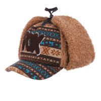 快乐狐狸（ActionFox）运动户外男女民族风雪花图案滑雪护耳棒球帽2886