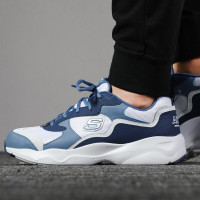 斯凯奇（SKECHER）男鞋校园风厚底熊猫鞋运动鞋复古老爹鞋缓震防滑休闲鞋666117