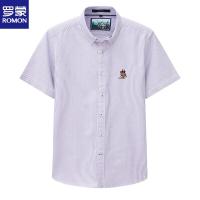 罗蒙(ROMON) 夏季男士纯色商务 短袖衬衫