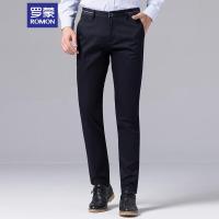 罗蒙（ROMON）休闲裤男春季弹力修身直筒男裤子