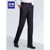 Romon/罗蒙西裤男士商务秋季休闲裤抗皱男裤黑色百搭正装修身西服裤男