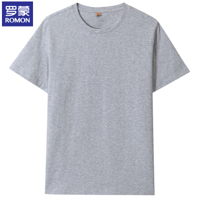 罗蒙(ROMON) 夏季男士商务休闲短袖圆领T恤8012
