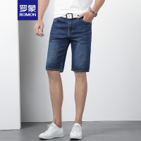 罗蒙(ROMON)夏季男士时尚休闲牛仔短裤20A1601