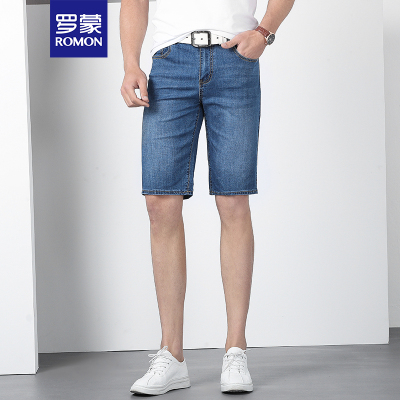 罗蒙(ROMON)夏季男士时尚休闲牛仔短裤20A1611