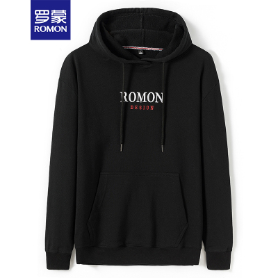 罗蒙(ROMON)春季男士休闲舒适纯棉卫衣