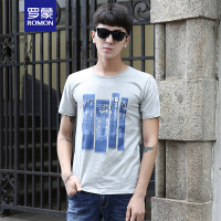 罗蒙(ROMON)夏季男士商务休闲短袖T恤J925