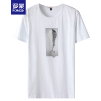 罗蒙(ROMON)夏季男士商务休闲短袖T恤45K579